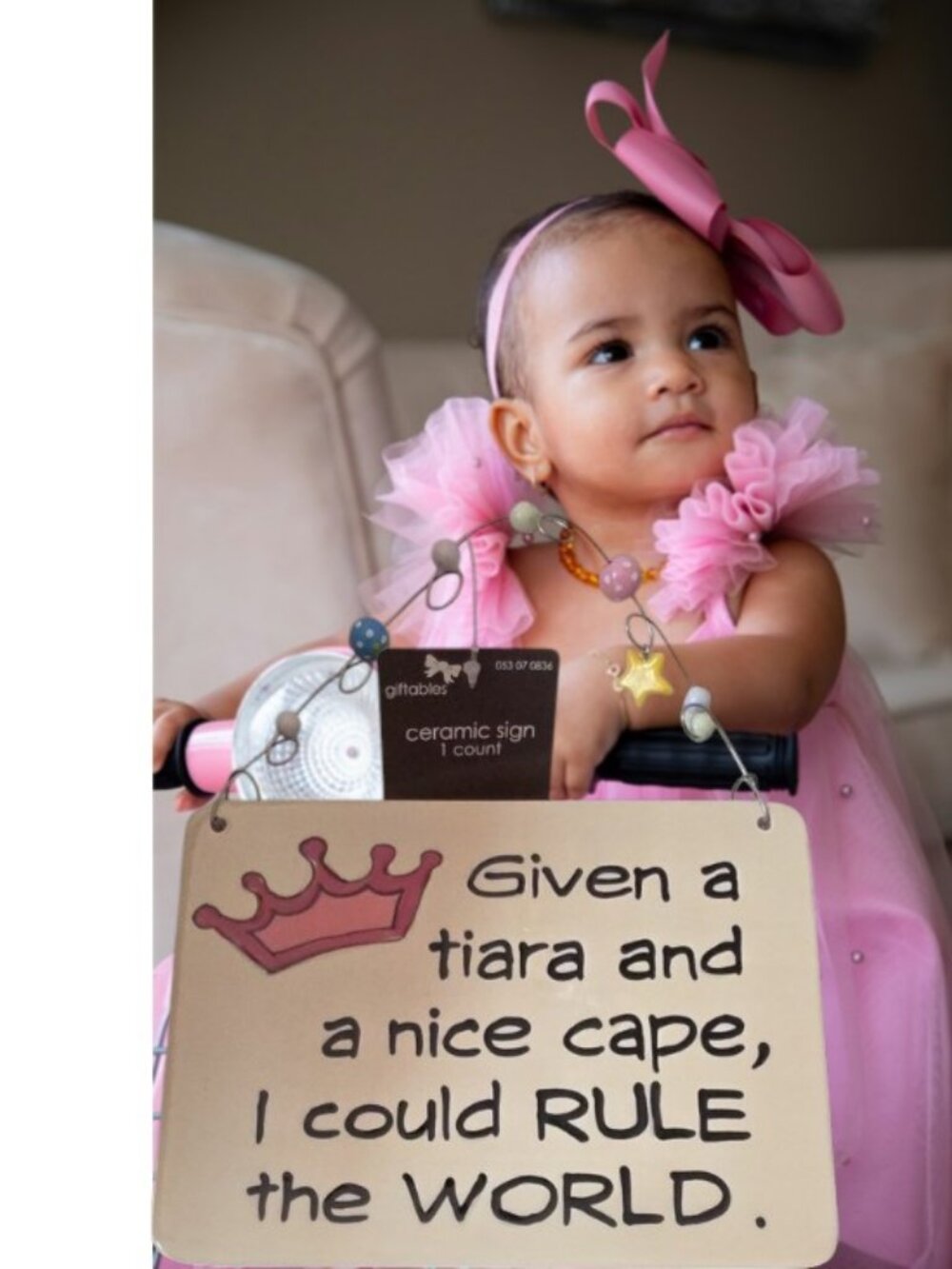 Ceramic Wall Plaque "Given a Tiara & a Nice Cape, I Could RULE the WORLD." ✨NWT✨